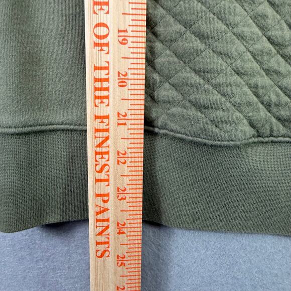 L.L. Bean Women’s Olive Quilted Quarter-Zip Pullover Sweater Size XS - Picture 9 of 10